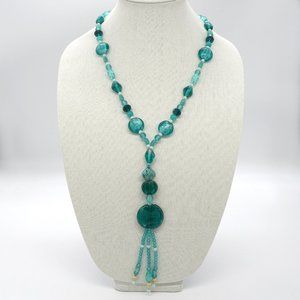 Necklace glass pendant and handblown beads by Lampworks.